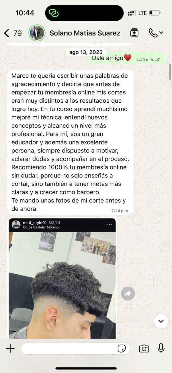 Reseña real de un alumno de Fade Masters