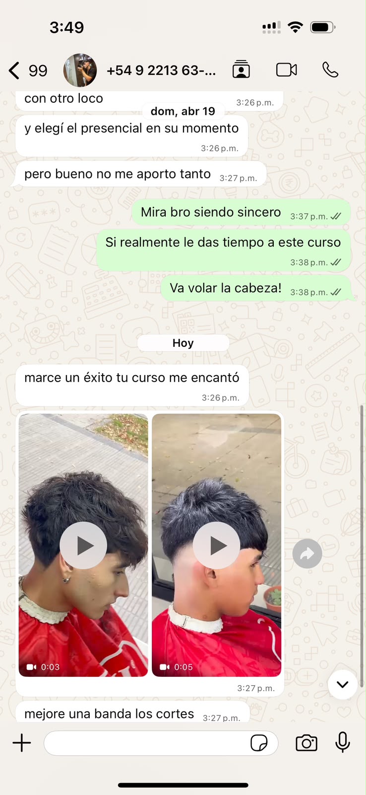 Reseña real de un alumno de Fade Masters
